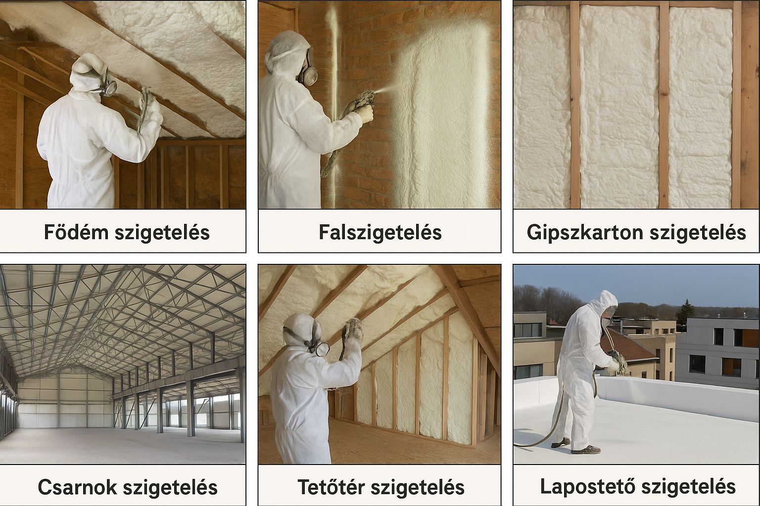 A képen a purhab felhasználási területei láthatóak