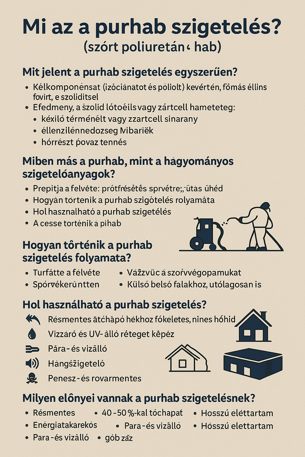 Mi az a purhab szigetelés avagy a szórt poliuretán hab hőszigetelő