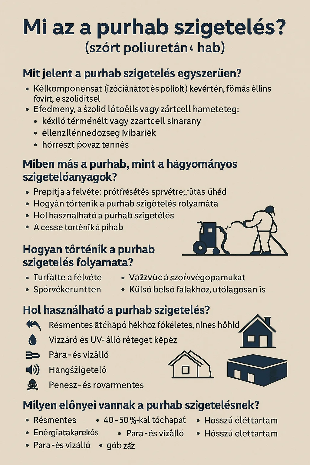 Mi az a purhab szigetelés avagy a szórt poliuretán hab hőszigetelő