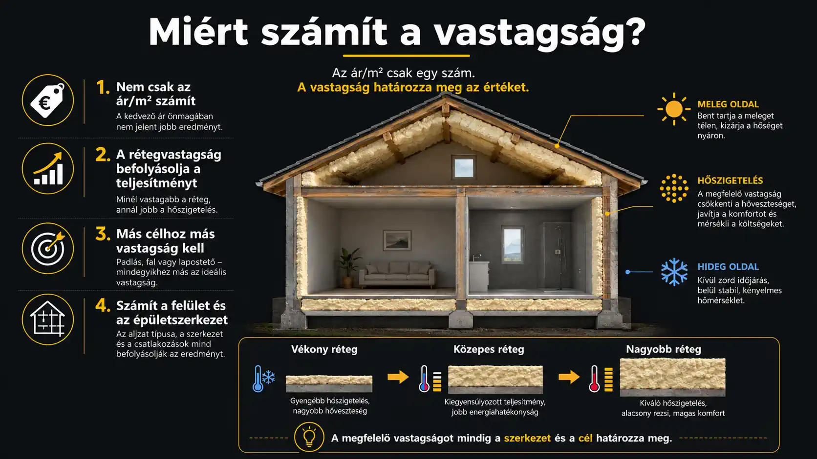 Miért nem mindegy, milyen vastag a purhab szigetelés? - - Infografika - AS-Purhab