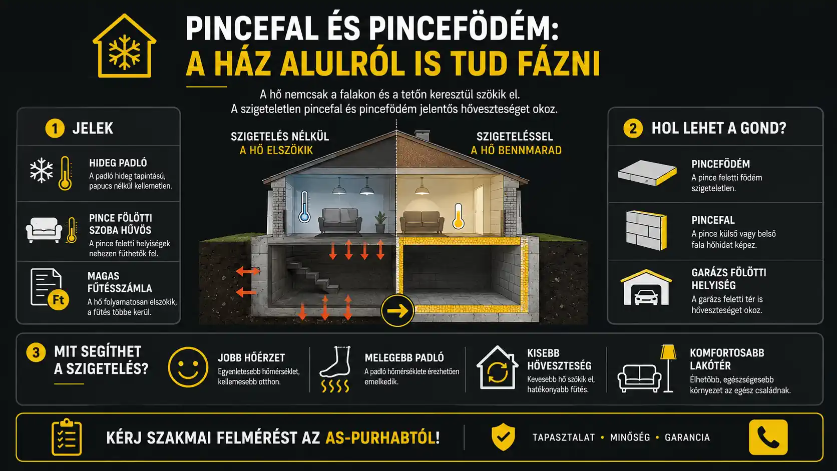 Pincefal és pincefödém: a ház alulról is tud fázni - AS-Purhab