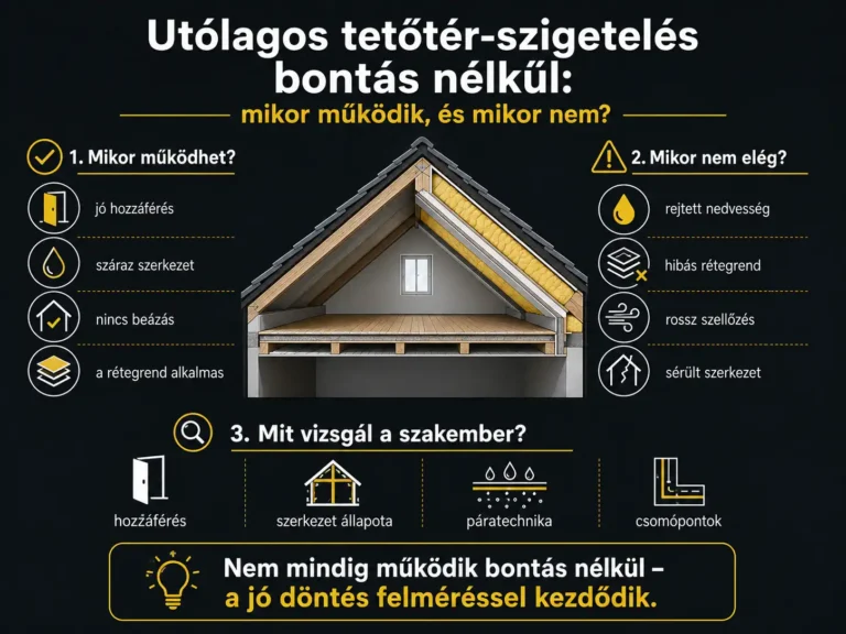 Utólagos tetőtér-szigetelés bontás nélkül: mikor működik? - AS-Purhab